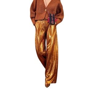 MOMONI Yoann Pant in Bronze Sequins